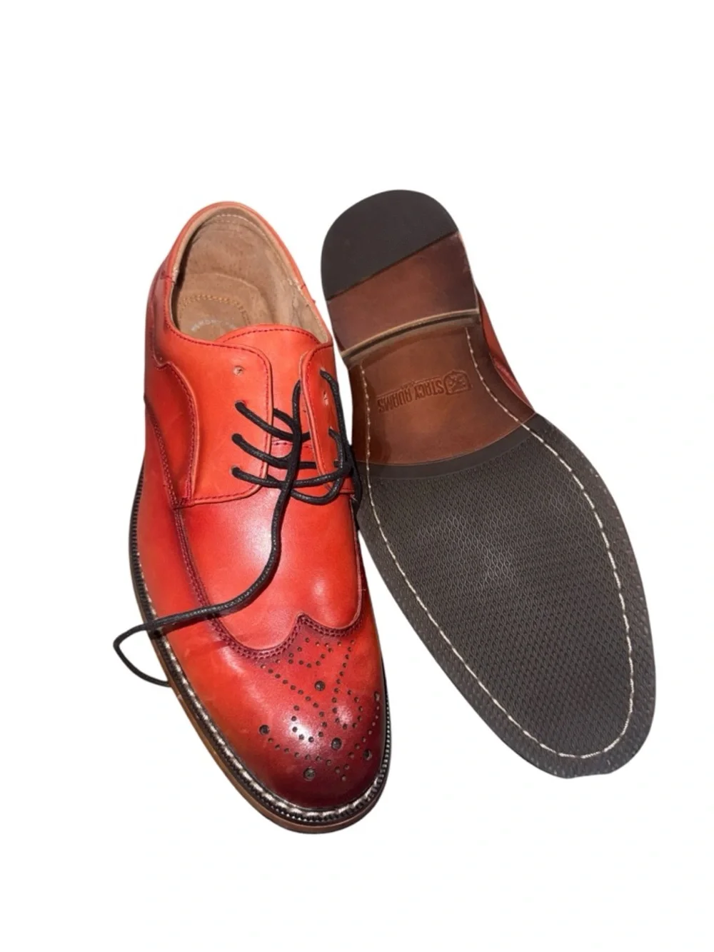 NEW Stacy Adams Fletcher Wingtip Oxford SZ-7 In Color CRANBERRY Leather